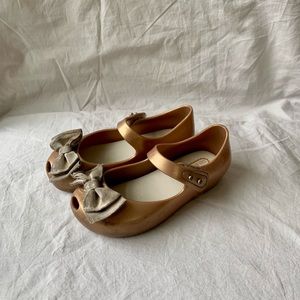 Mini Melissa Gold shimmer Mary Janes